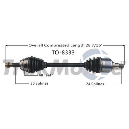 SURTRACK AXLE Cv Axle Shaft, To-8333 TO-8333